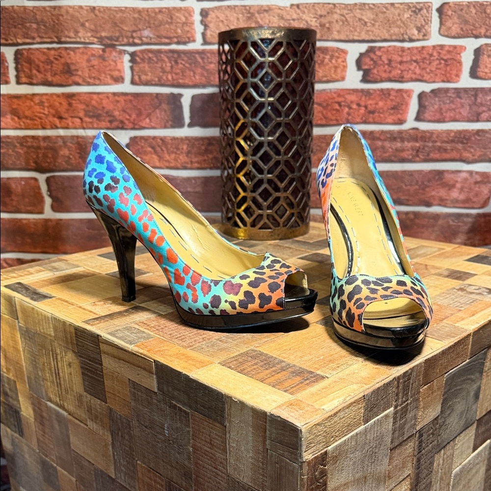 👠 Nine West Vintage Leopard Print Stiletto — Multi Color — Sz 9L